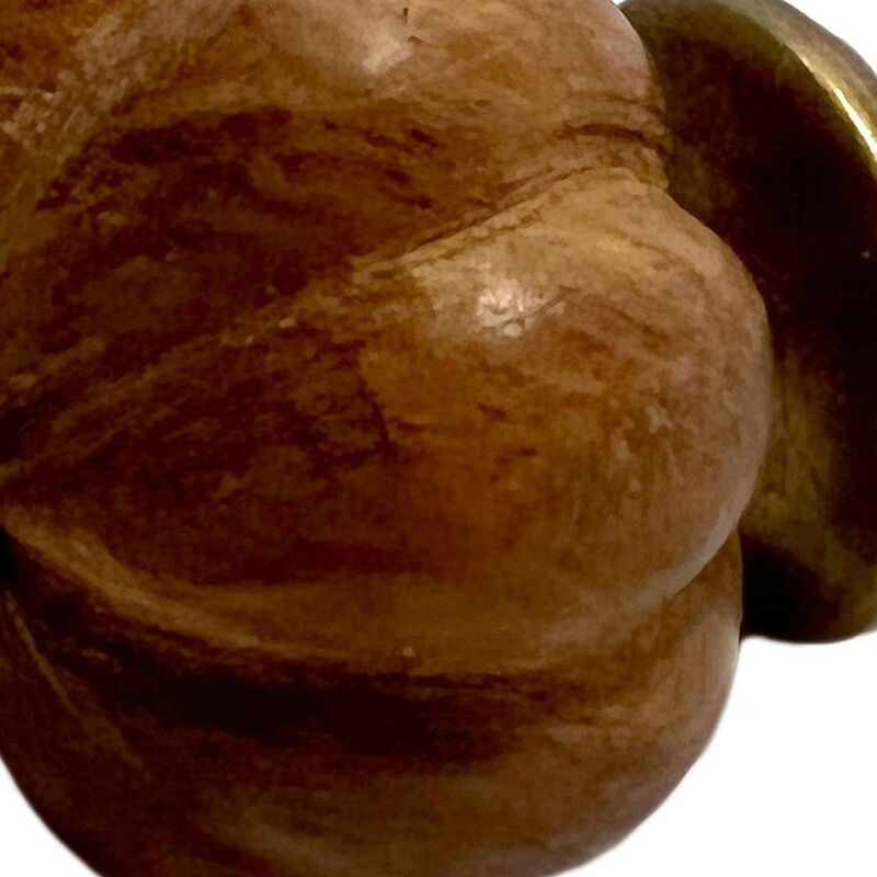 HomeRoots Set of Six Brown Floral Knob Wood Drawer Pull Knobs image number 4