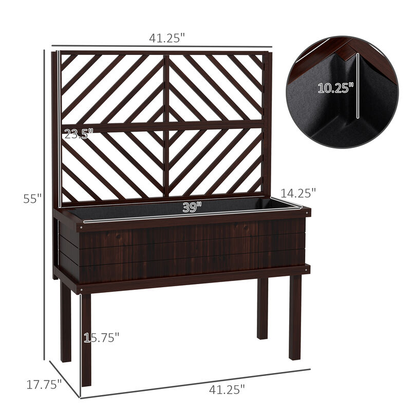 Hivvago Functional Wooden Garden Bed with Trellis image number 2