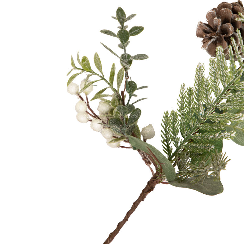 5' White Berry  Eucalyptus and Pinecone Christmas Garland - Unlit image number 2