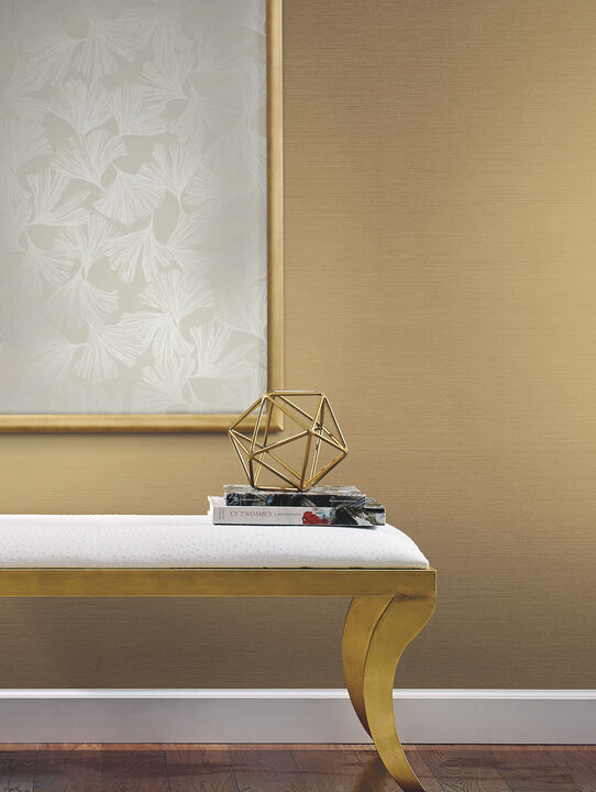 Shining Sisal Beige Metallic Wallpaper (Set of 2)