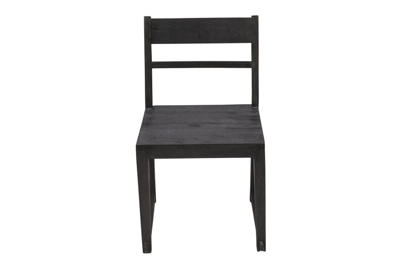 HomeRoots Set of Two Dark Gray Ladder Back Dining Side Chairs image number 4