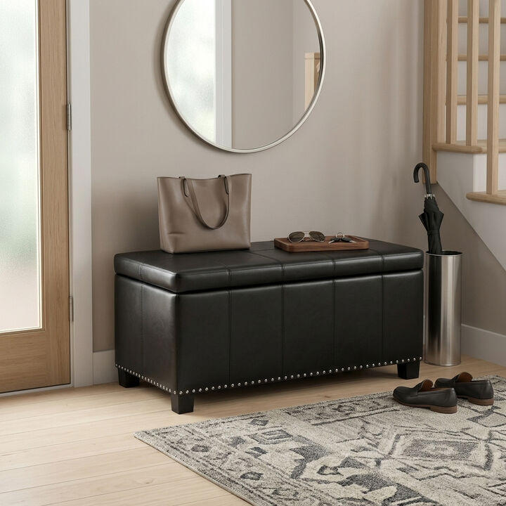 Simpli Home Amelia Storage Ottoman Bench