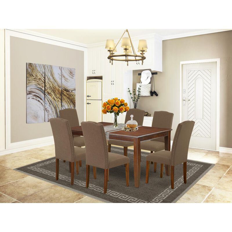 East West Furniture Dining Room Set Mahogany