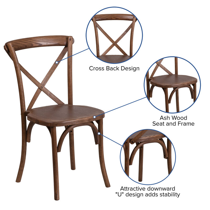 Wood Cross Back Chairs image number 4