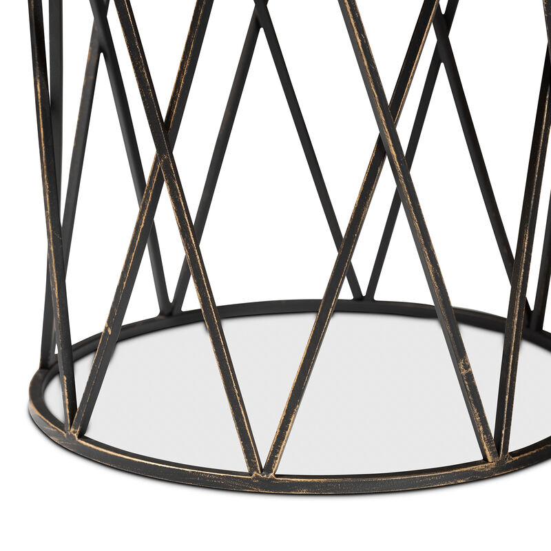 Baxton Studio Finnick Modern Industrial Antique Black Finished Metal End Table