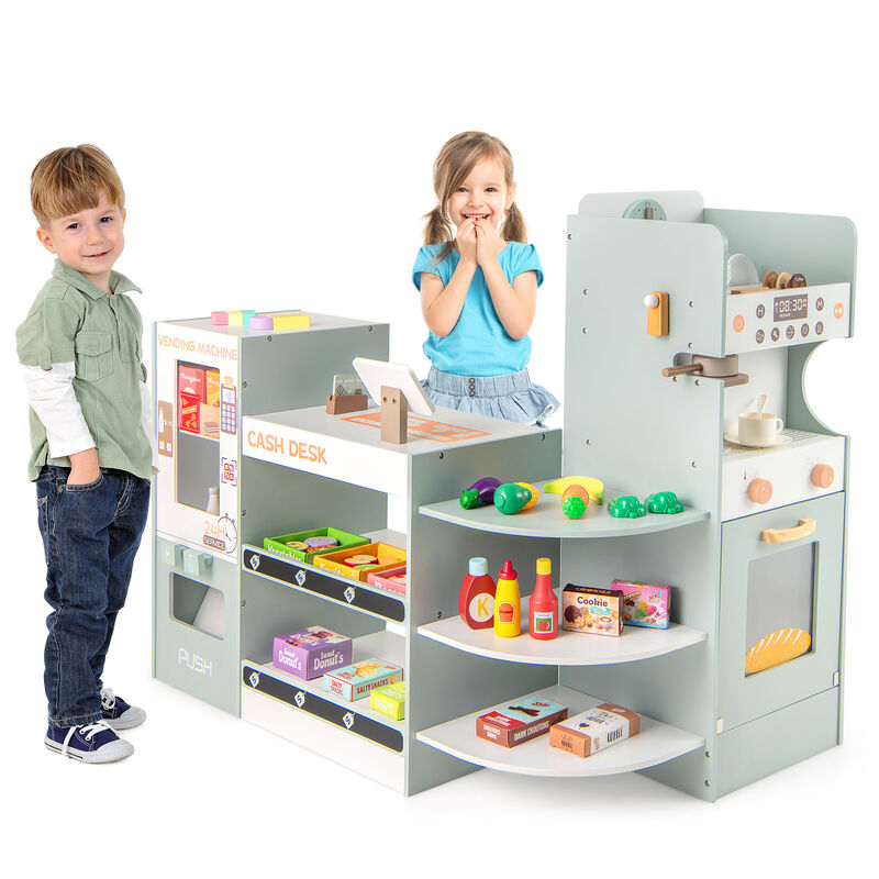 Kids Grocery Store Playset Pretend Play Supermarket Toy for Creative Fun