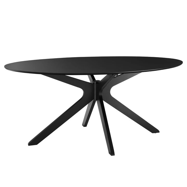 Modway - Traverse 71" Oval Dining Table Black Black