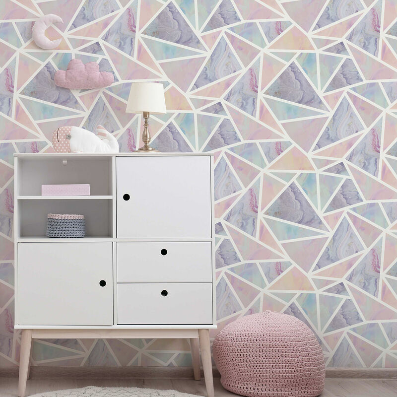 Lizzie Pastel Triangles Wallpaper image number 3