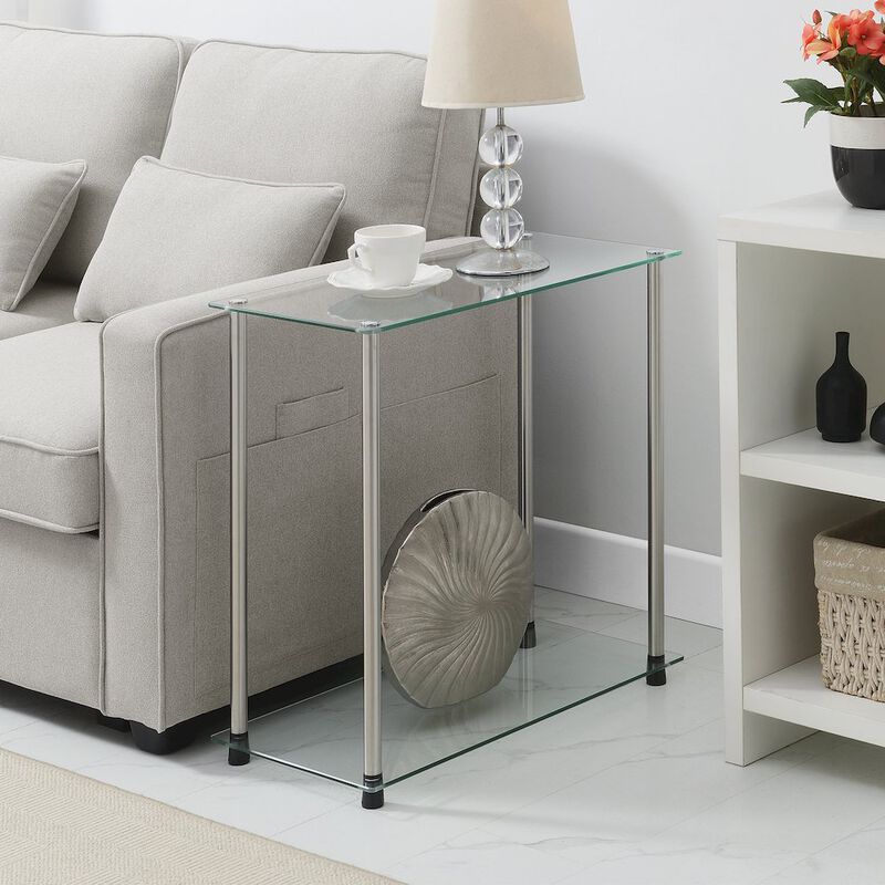 Convenience Concepts Designs2Go Classic Glass 2 Tier Chairside End Table