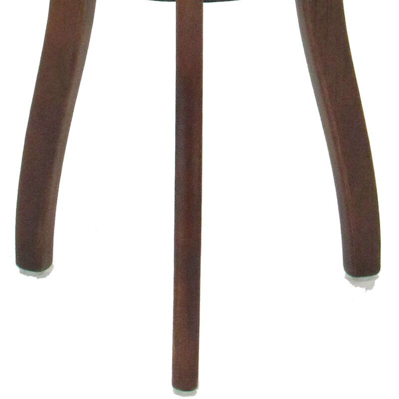 Round Pedestal Stand with Open Bottom Shelf and Flared Legs, Brown - Benzara
