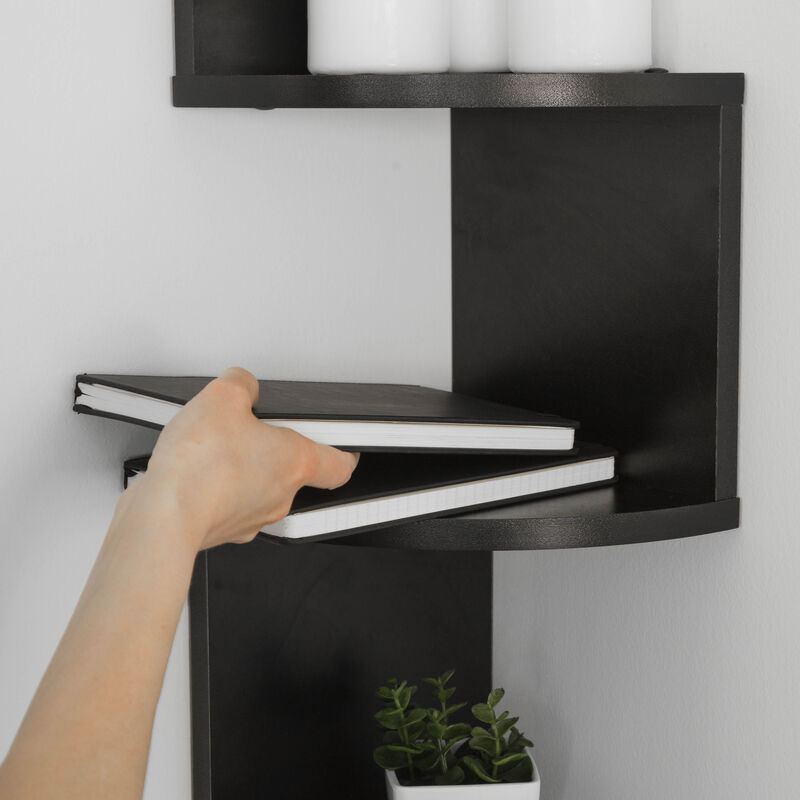 Large Laminated Corner Wall Mount Shelf