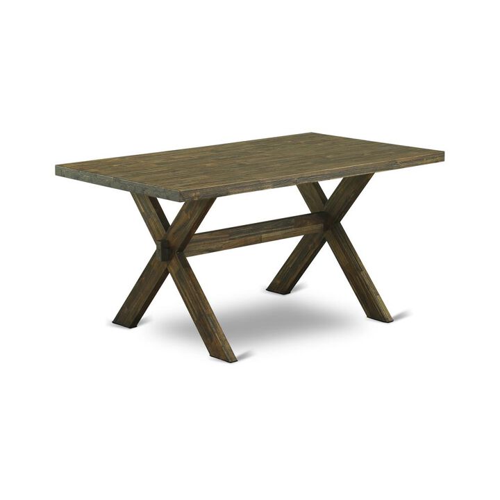 East West Furniture X-Style Kitchen Dining Rectangle Wooden Table Top with Stylish Legs, 36x60 Inch