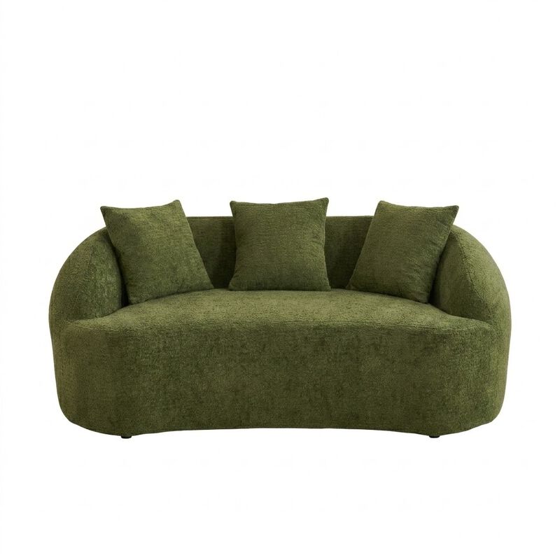 Whisen 65" Chenille Loveseat, 2-Seat Modular Sofa with 3 Pillows for Living Room, Apartment, Office image number 0