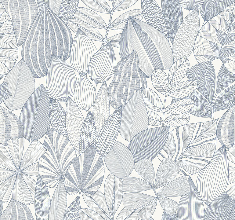 Mathias Blue Botanical Wallpaper