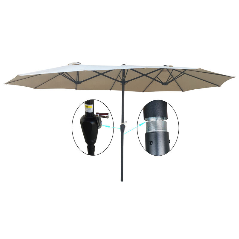 Streamdale Double-Sided Patio Umbrella 15x9FT image number 1