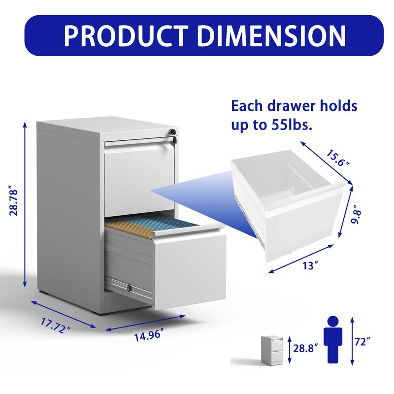 2-Drawer Metal Vertical File Cabinet image number 2