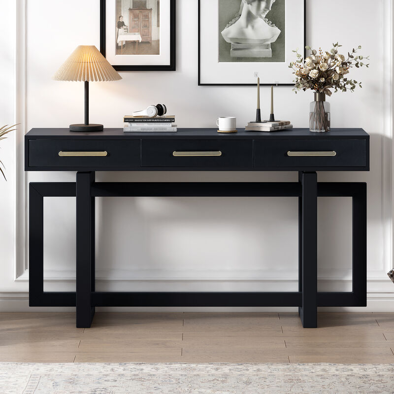 Merax Modern Console Table with Three Drawers