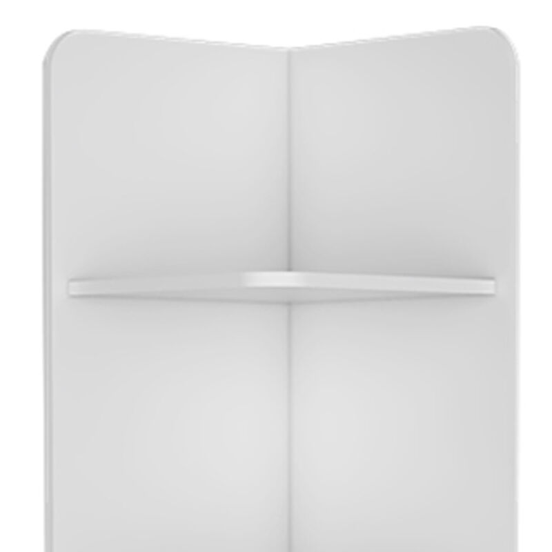 HomeRoots 62" White Wood Corner Utility Cabinet With Two Doors image number 3
