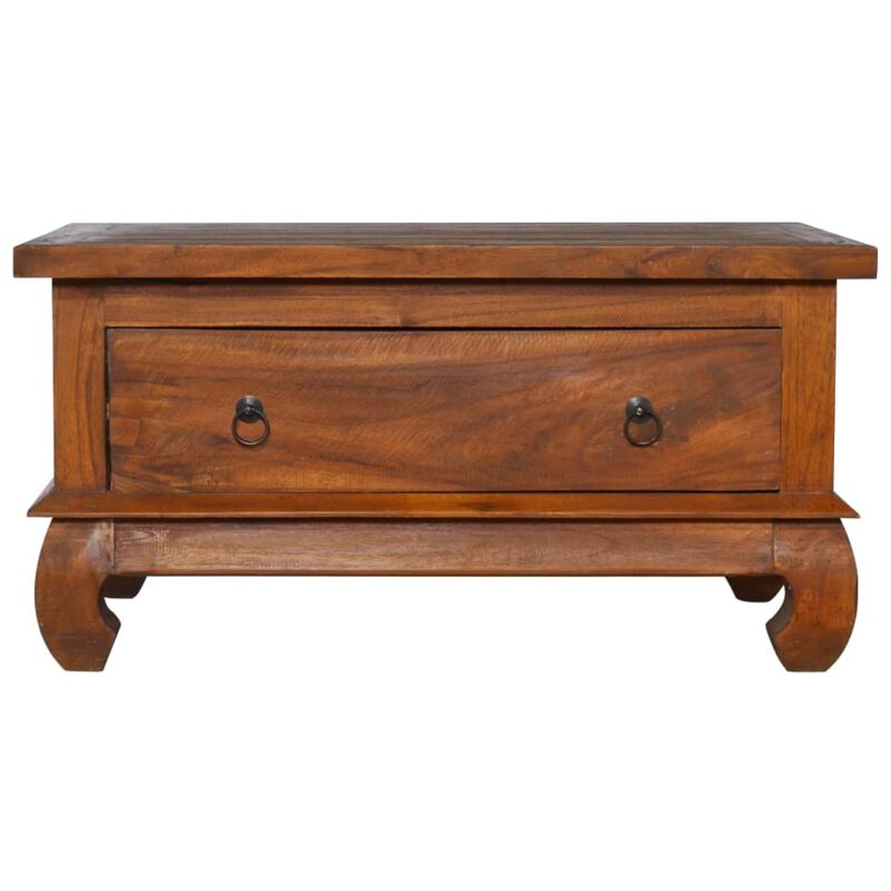 vidaXL Coffee Table 31.5"x19.7"x15.7" Solid Teak Wood image number 2