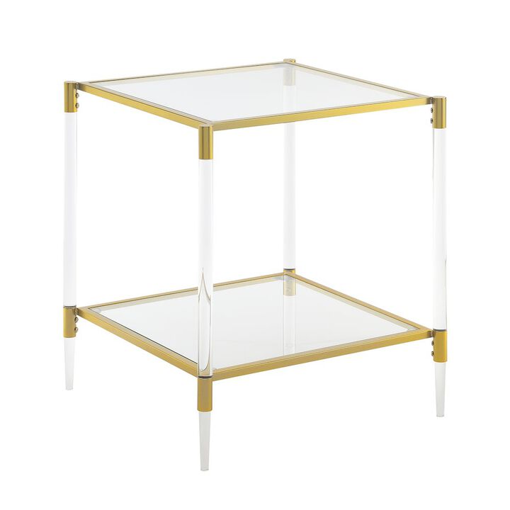 Convenience Concepts Royal Crest 2 Tier Acrylic Glass Square End Table