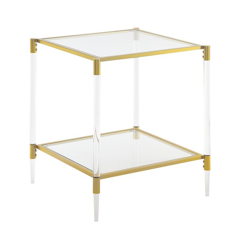 Convenience Concepts Royal Crest 2 Tier Acrylic Glass Square End Table