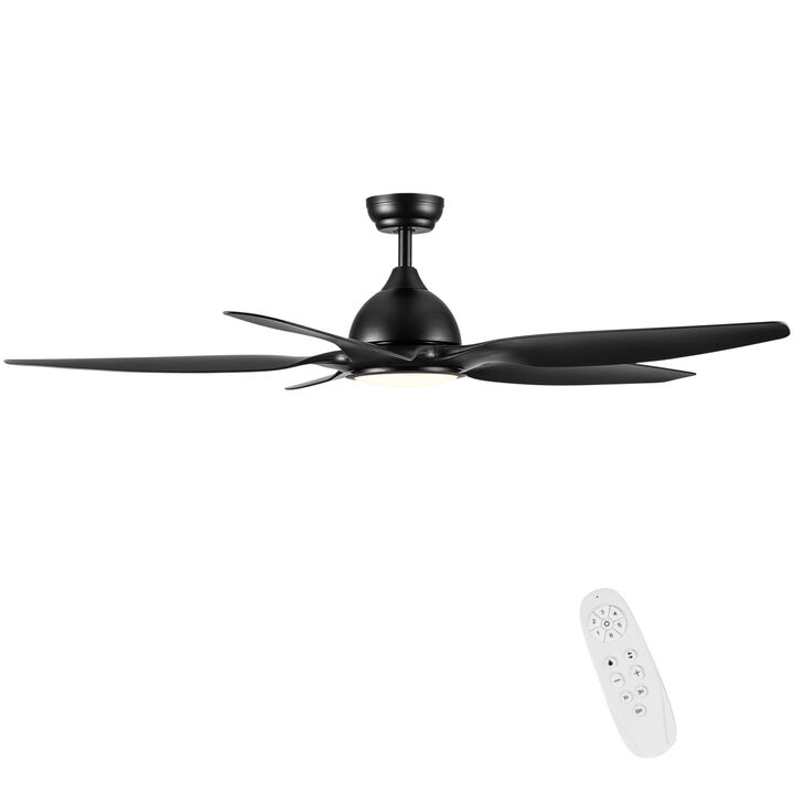 Streamdale 60 In Integrated LED Ceiling Fan Lighting With Black Abs Blade