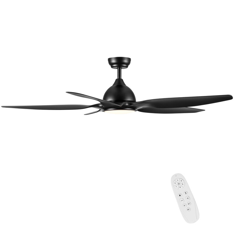 Streamdale 60 In Integrated LED Ceiling Fan Lighting With Black Abs Blade