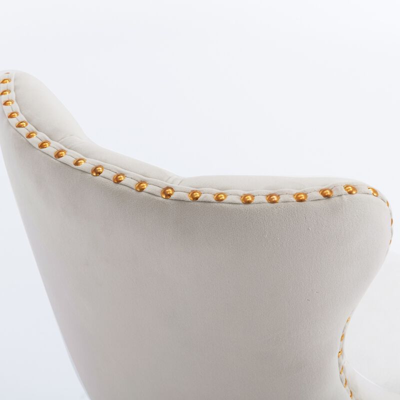 Streamdale Adjustable Swivel Velvet Bar Stools Set of 2