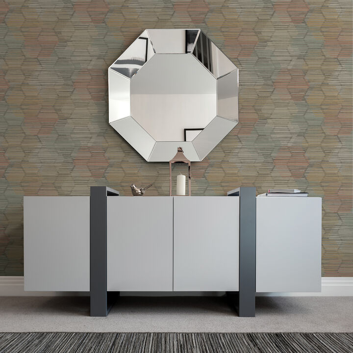 Jabari Brown Geometric Faux Grasscloth Wallpaper (Set of 2)