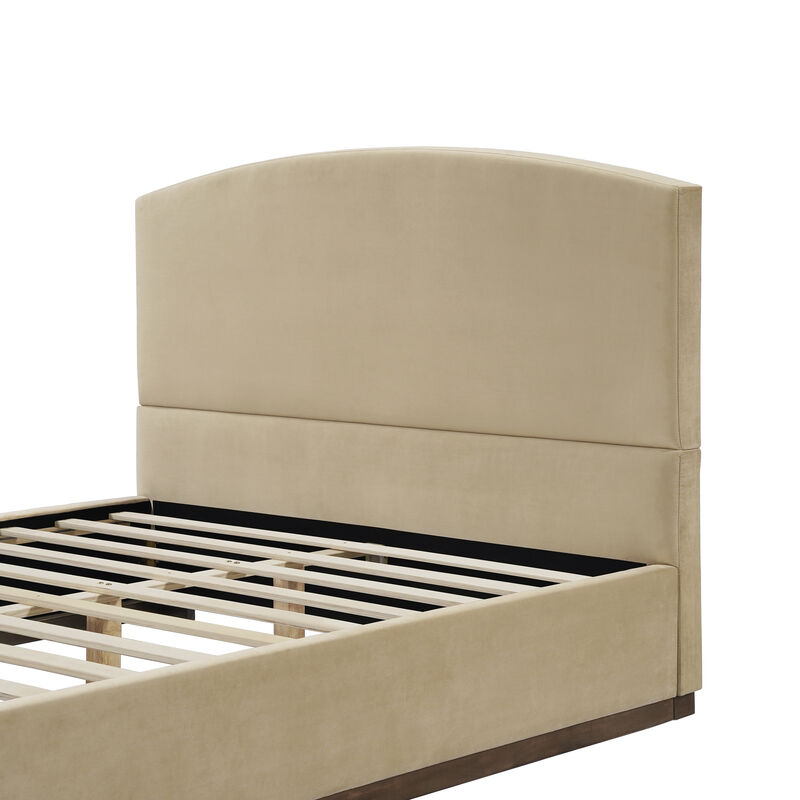 Christopher Knight Home Lombard Modern Velvet Upholstered Bed with Thick Headboard image number 5