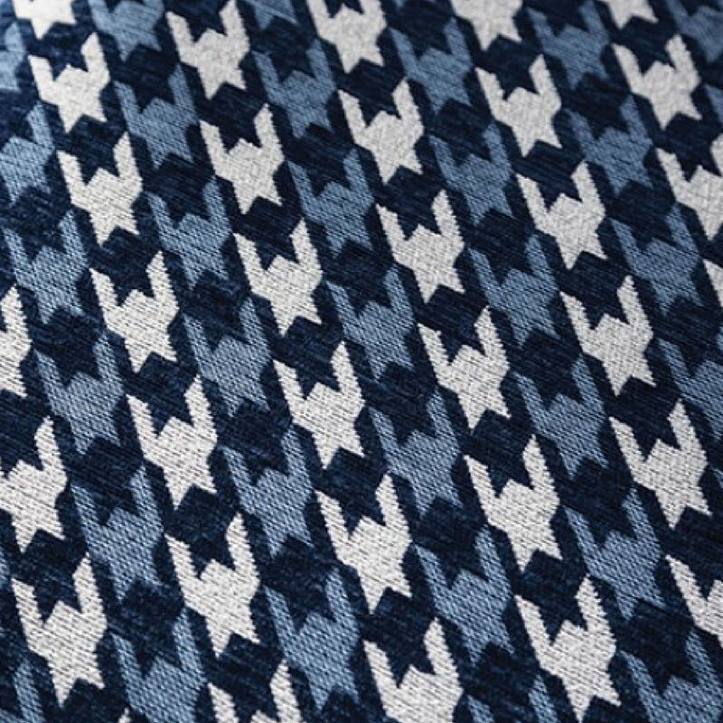 Colin Accent Club Chair, Throw Pillow, Gray Blue Houndstooth Polyester - Benzara