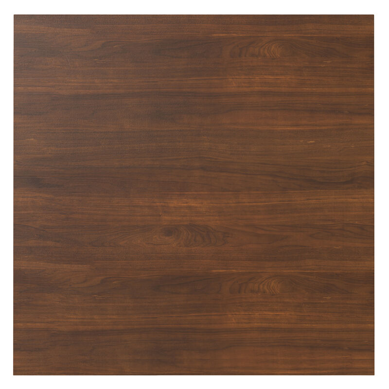 Lowry 54 inch x 54 inch Square Modern Industrial Square Dining Table in Walnut Veneer