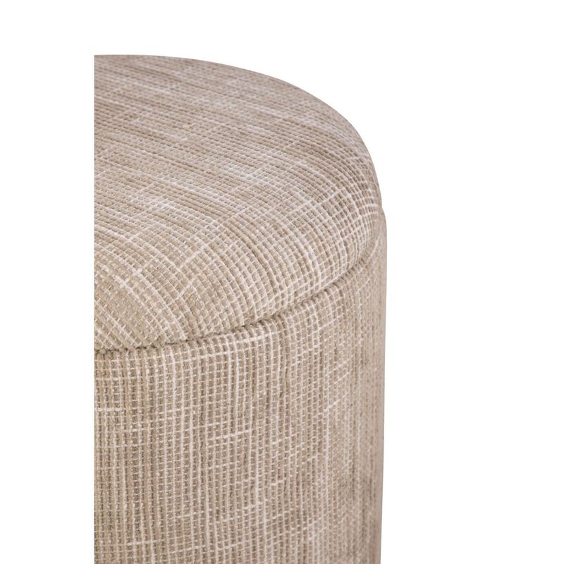 Carolina Chair & Table Handwoven Ourea Natural Striped Chenille Storage Ottoman