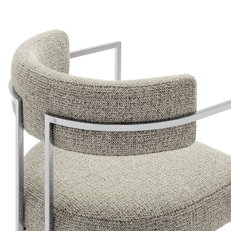 Modway Huron Curved Back Fabric and Metal Dining Accent Chair