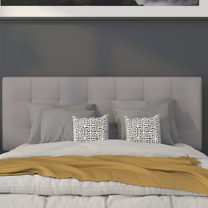 Flash Furniture Tufted Upholstered Full Size Headboard in Light Gray Fabric image number 7