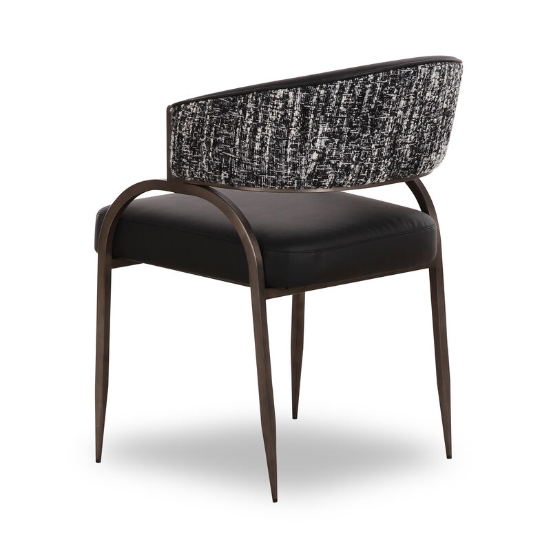 Tatum Black Vegan Leather 2-Tone Dining Chair
