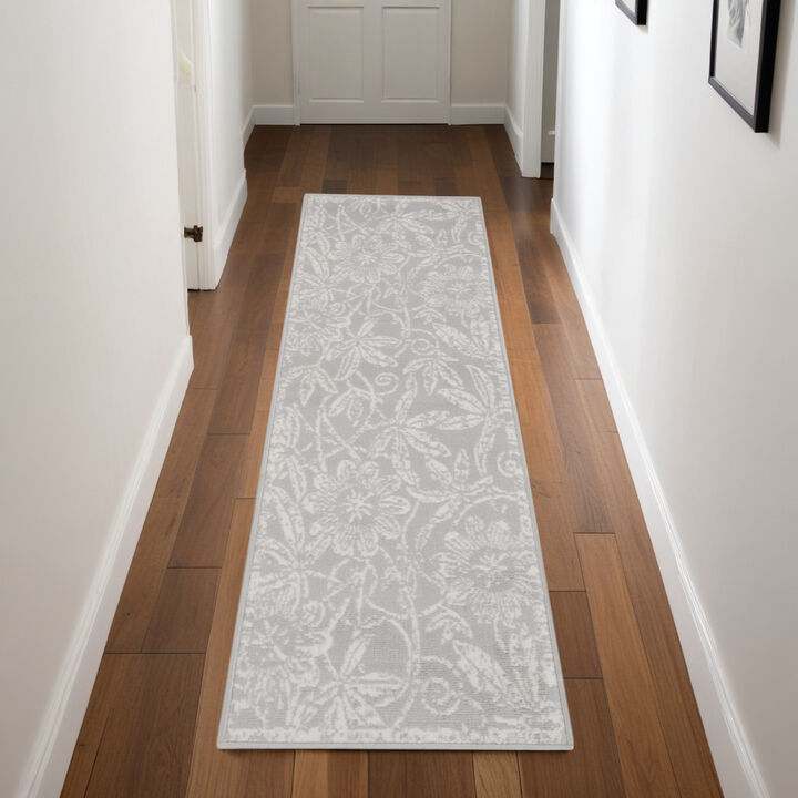 HomeRoots Floral Distressed Round Rug