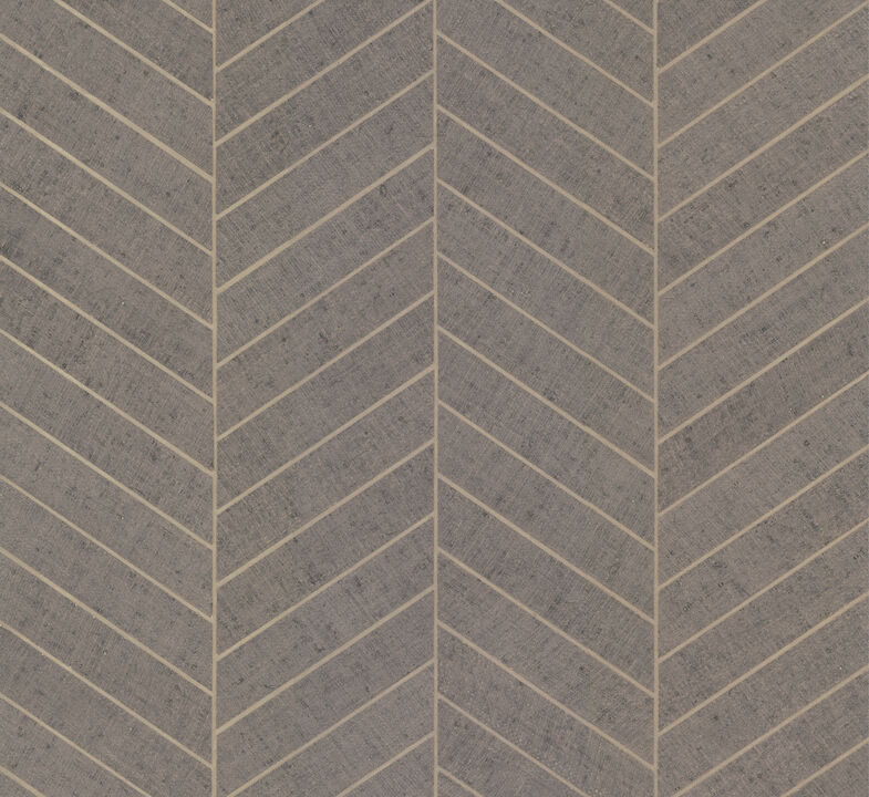 Atelier Herringbone Grey Wallpaper
