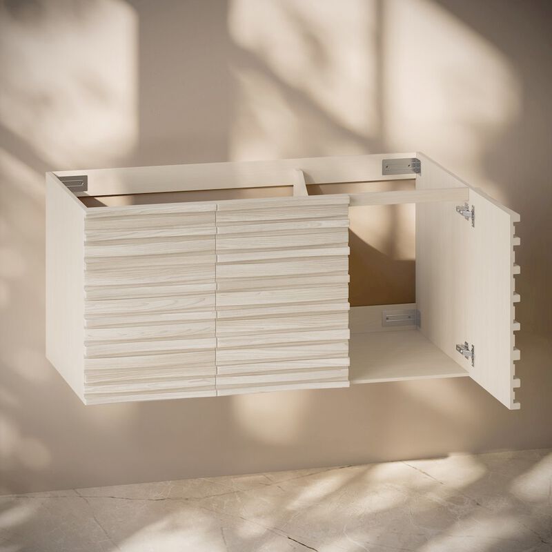 Cascade 48" Wall-Mounted Bathroom Vanity Cabinet without Top in White Oak image number 4