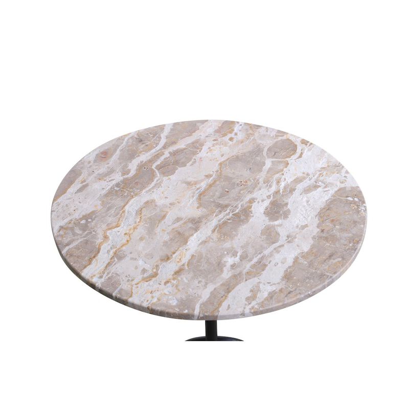 World Interiors Glacier 18 Accent Table with Capri Beige Marble