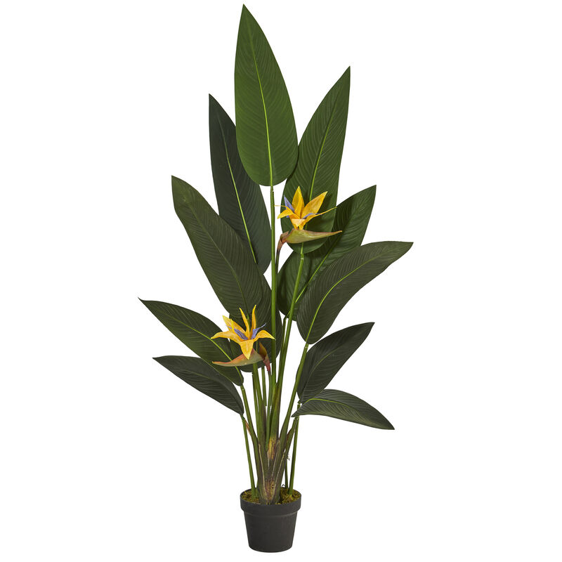 Hivvago 4.5" Bird of Paradise Artificial Plant (Real Touch)