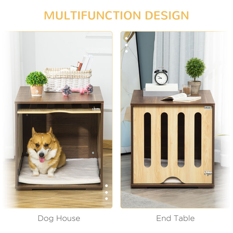 Streamdale Stylish Dog Crate End Table with Cushion image number 5