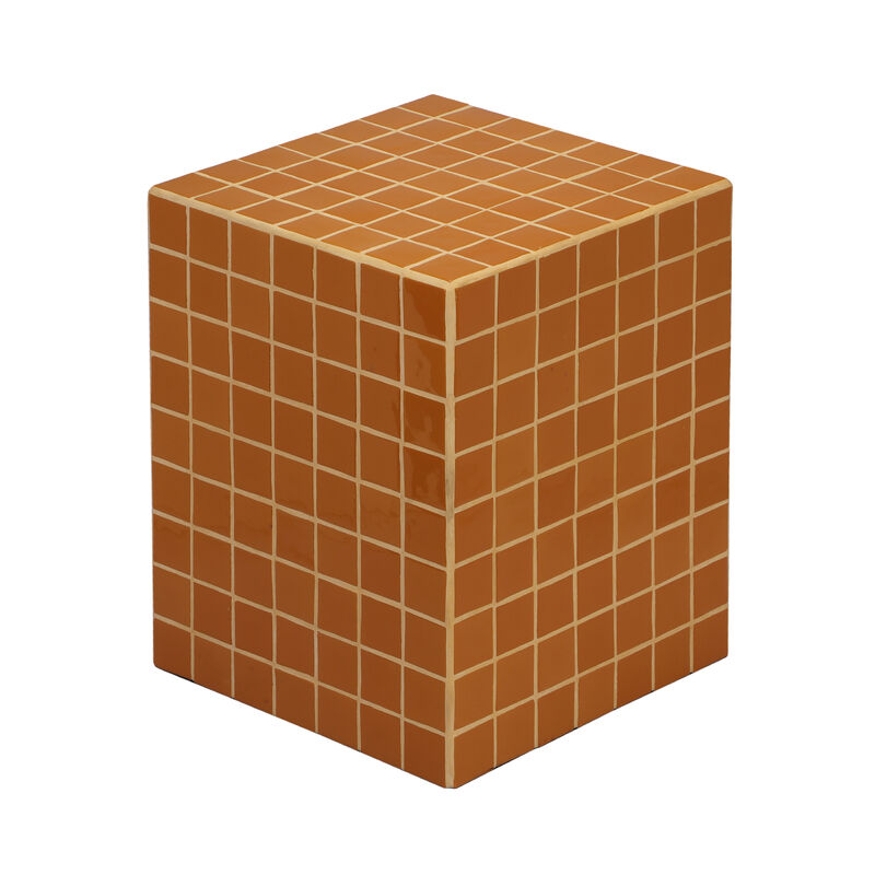 Callista Modern Bohemian Ceramic Tiled Rectangle End Table