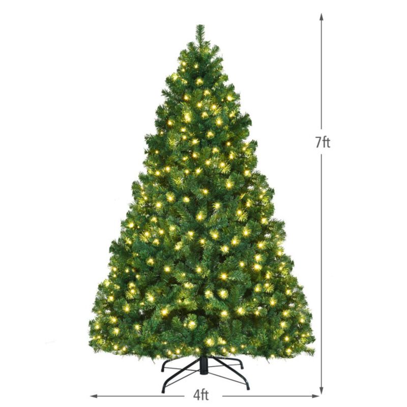 Hivvago PVC Artificial Christmas Tree with LED Lights
