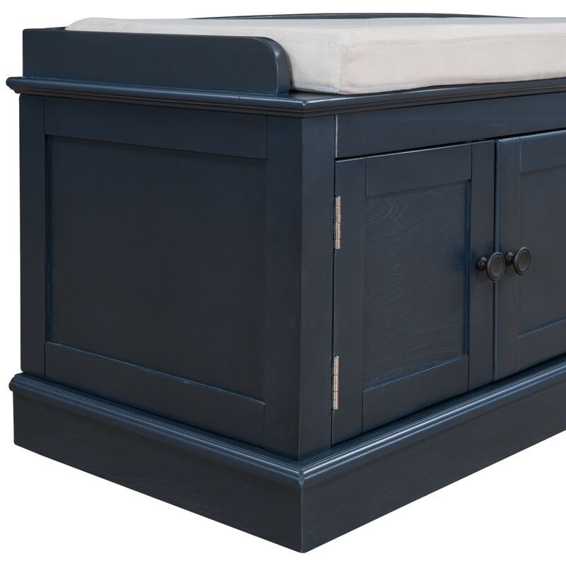 Streamdale Multi-Purpose Storage Bench with Adjustable Shelves and Cushioned Seat image number 7