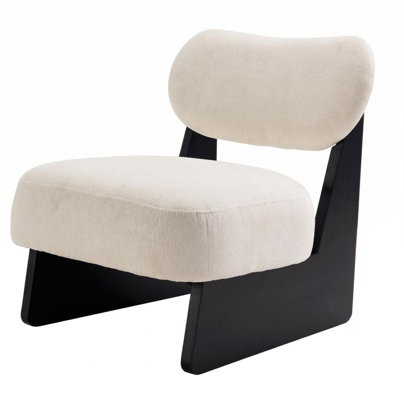 26" Beige boucle Fabric Accent Chair-25D High-Density Sponge Cushion,Modern Lounge Chair image number 0
