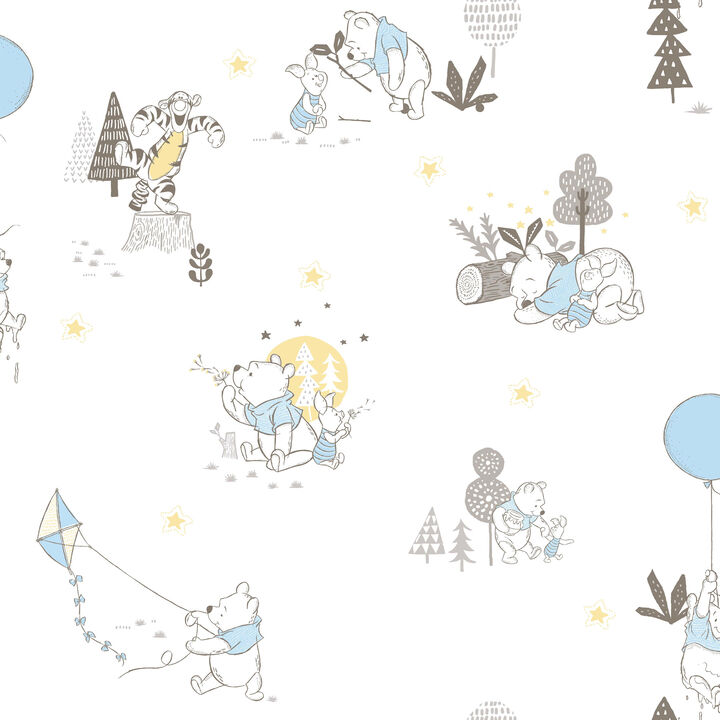 Disney Winnie the Pooh Playmates Yellow Wallpaper