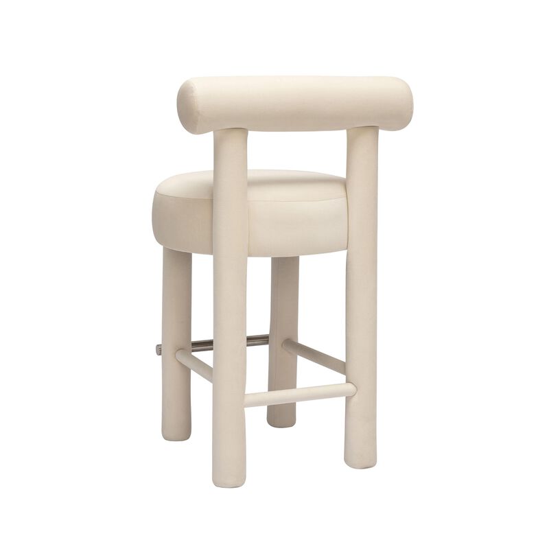 Casafoyer Carmel Cream Velvet Counter Stool image number 4
