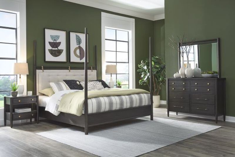 Rockport Two Drawer One Shelf Oak Wood Nightstand in Yin image number 2