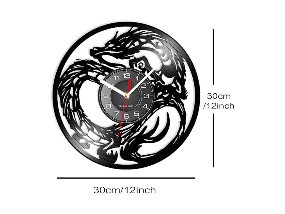 Dragon Color Changes Fantasy Medieval Wall Clock Silent Vinyl Vintage Home Decor